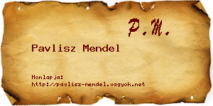 Pavlisz Mendel névjegykártya